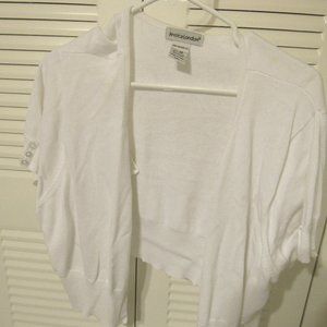 White Cropped Cardigan Plus Size 22/24